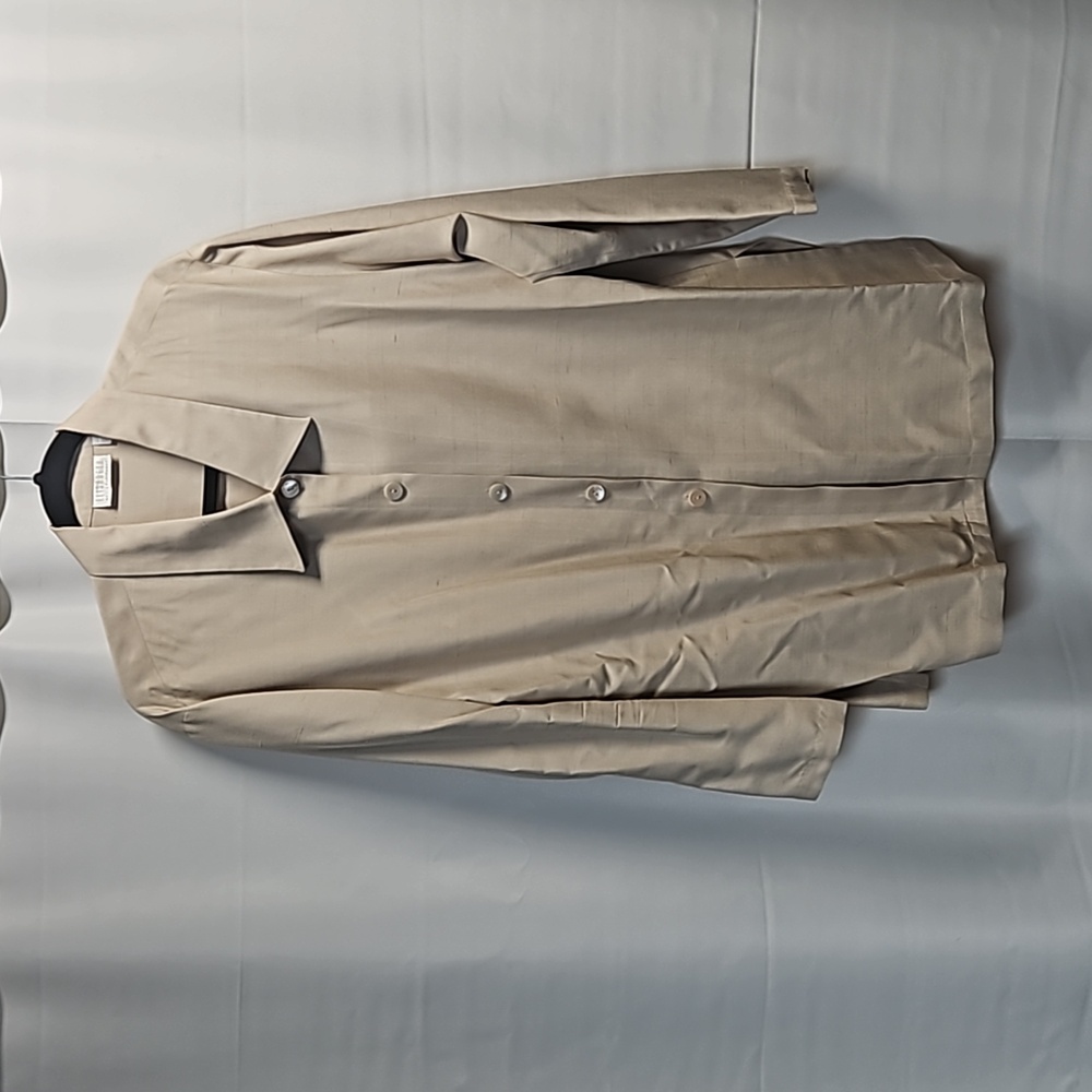 Elisabeth by Liz Claiborne 100% Silk Khaki Blouse Sz 14